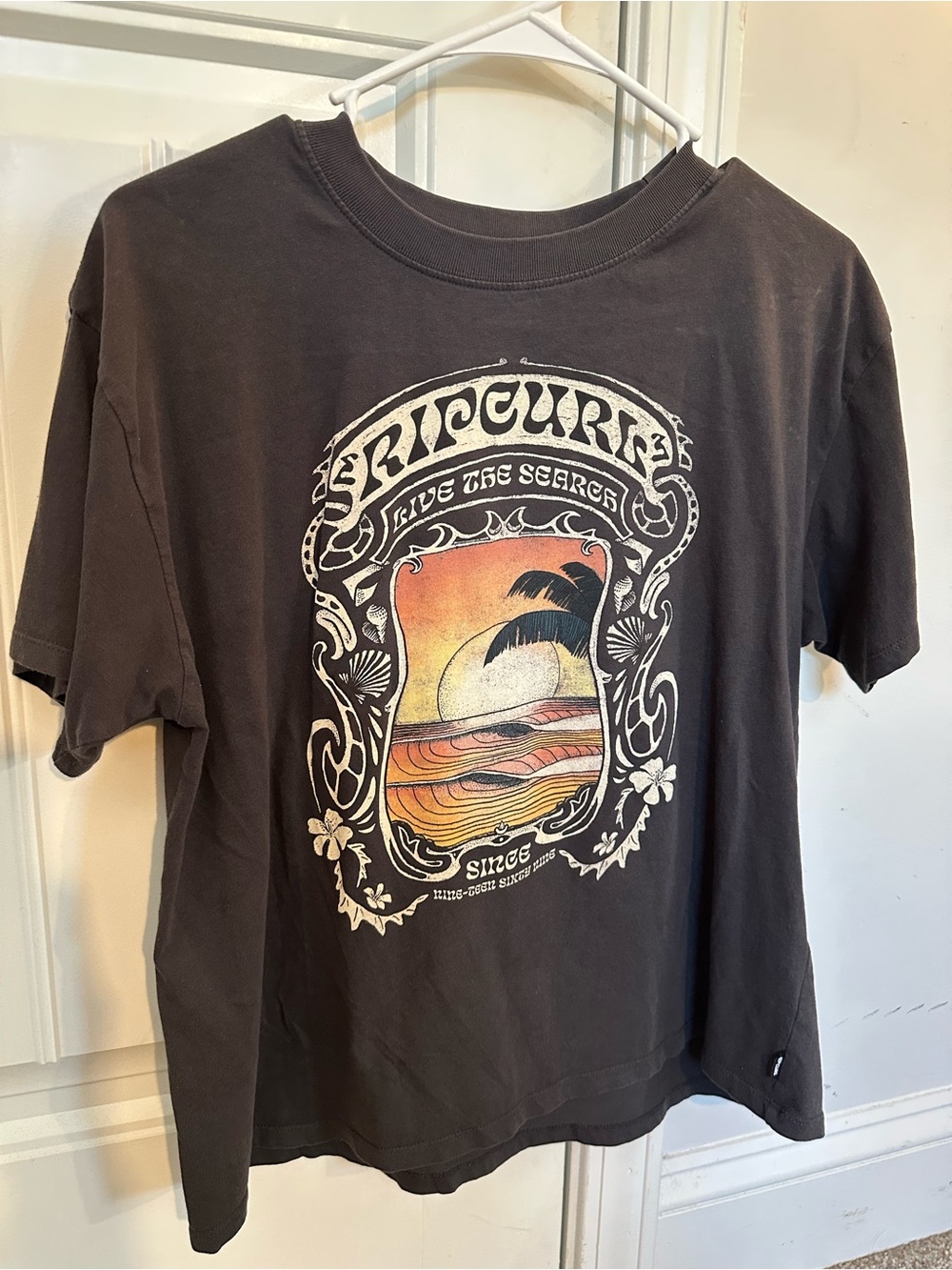 Rip Curl Black Graphic Sunset Surf Tee